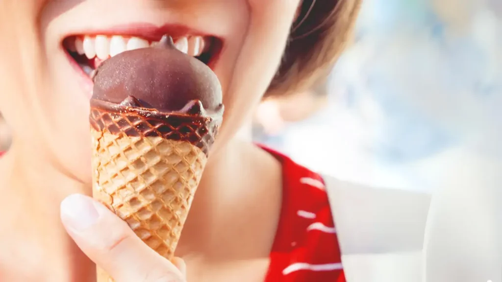 Eating Ice Cream After Tooth Cleaning From Dentist
